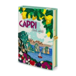 Book Clutch|Strapped<Olympia Le-Tan Capri Lemons Aquamarine (Strapped)