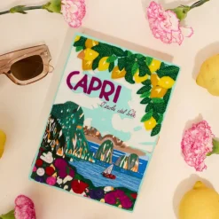 Book Clutch|Strapped<Olympia Le-Tan Capri Lemons Aquamarine (Strapped)