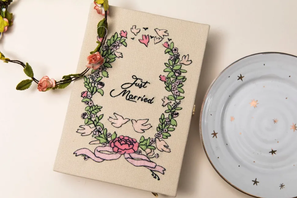 Strapped|Mini Book Clutch<Olympia Le-Tan Just Married (Mini – Strapped)