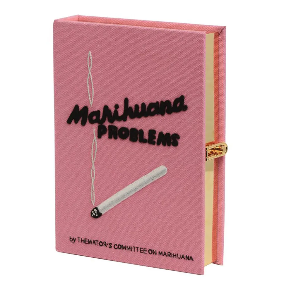 Non-Strapped|Book Clutch<Olympia Le-Tan Marihuana Problems (Pink)