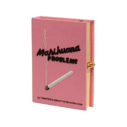 Strapped|Mini Book Clutch<Olympia Le-Tan Marihuana Problems (Pink – Mini – Strapped)