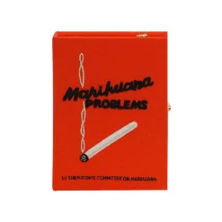 Strapped|Mini Book Clutch<Olympia Le-Tan Marihuana Problems (Red – Mini – Strapped)