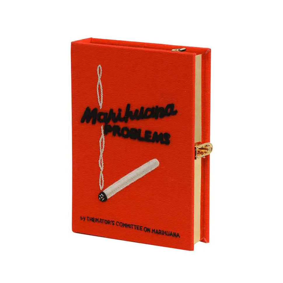 Strapped|Mini Book Clutch<Olympia Le-Tan Marihuana Problems (Red – Mini – Strapped)