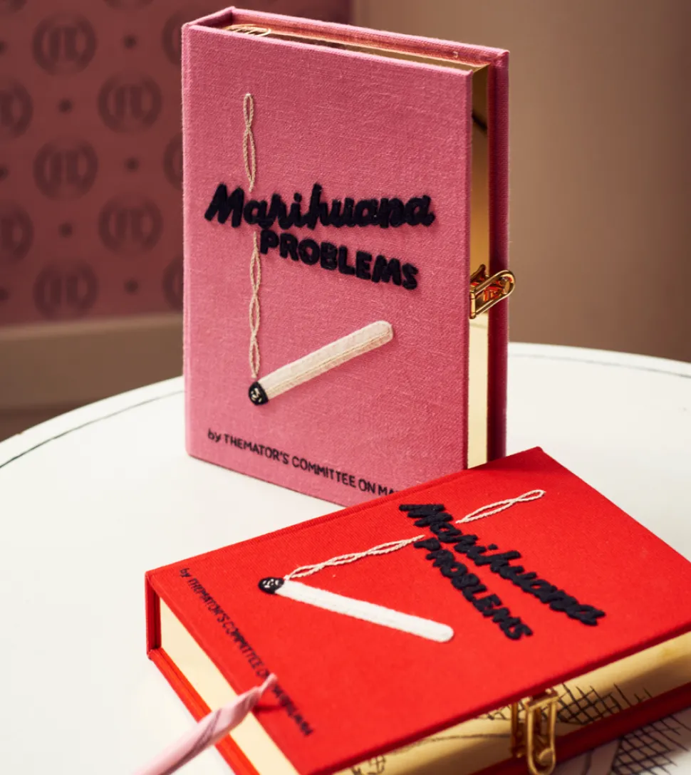 Strapped|Mini Book Clutch<Olympia Le-Tan Marihuana Problems (Red – Mini – Strapped)