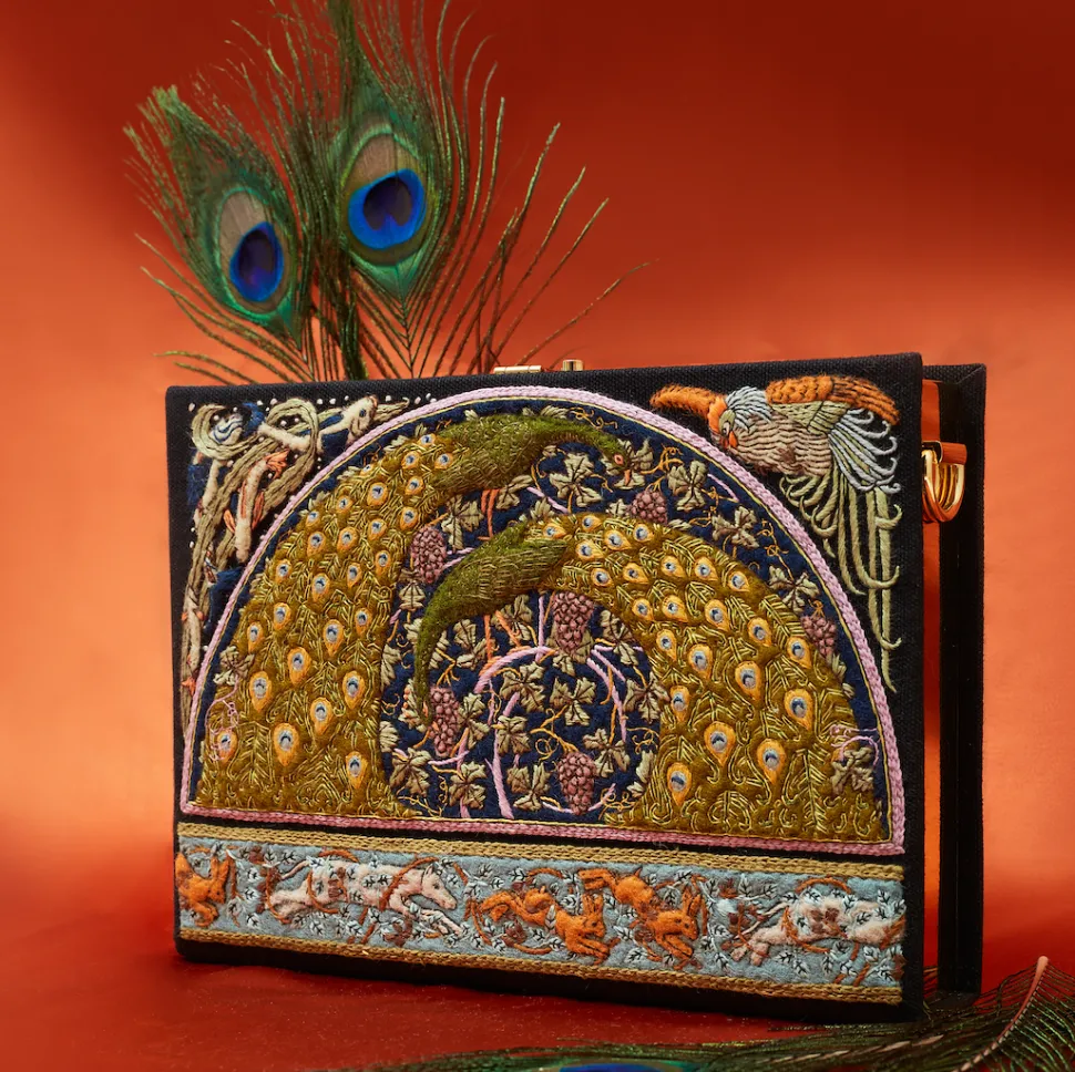 Strapped|Book Clutch<Olympia Le-Tan Peacock and Grapes (Strapped)