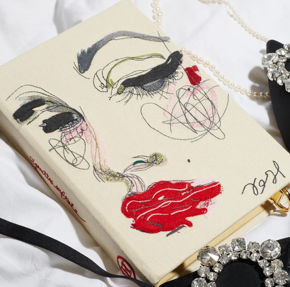 Non-Strapped|Book Clutch<Olympia Le-Tan Red Lips Face by Cigarettes and Kale