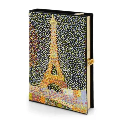 Strapped|Book Clutch<Olympia Le-Tan The Eiffel Tower Seurat Black (Strapped)