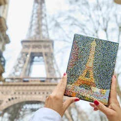 Strapped|Book Clutch<Olympia Le-Tan The Eiffel Tower Seurat Black (Strapped)
