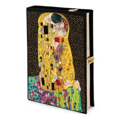 Non-Strapped|Book Clutch<Olympia Le-Tan The Kiss Klimt Black