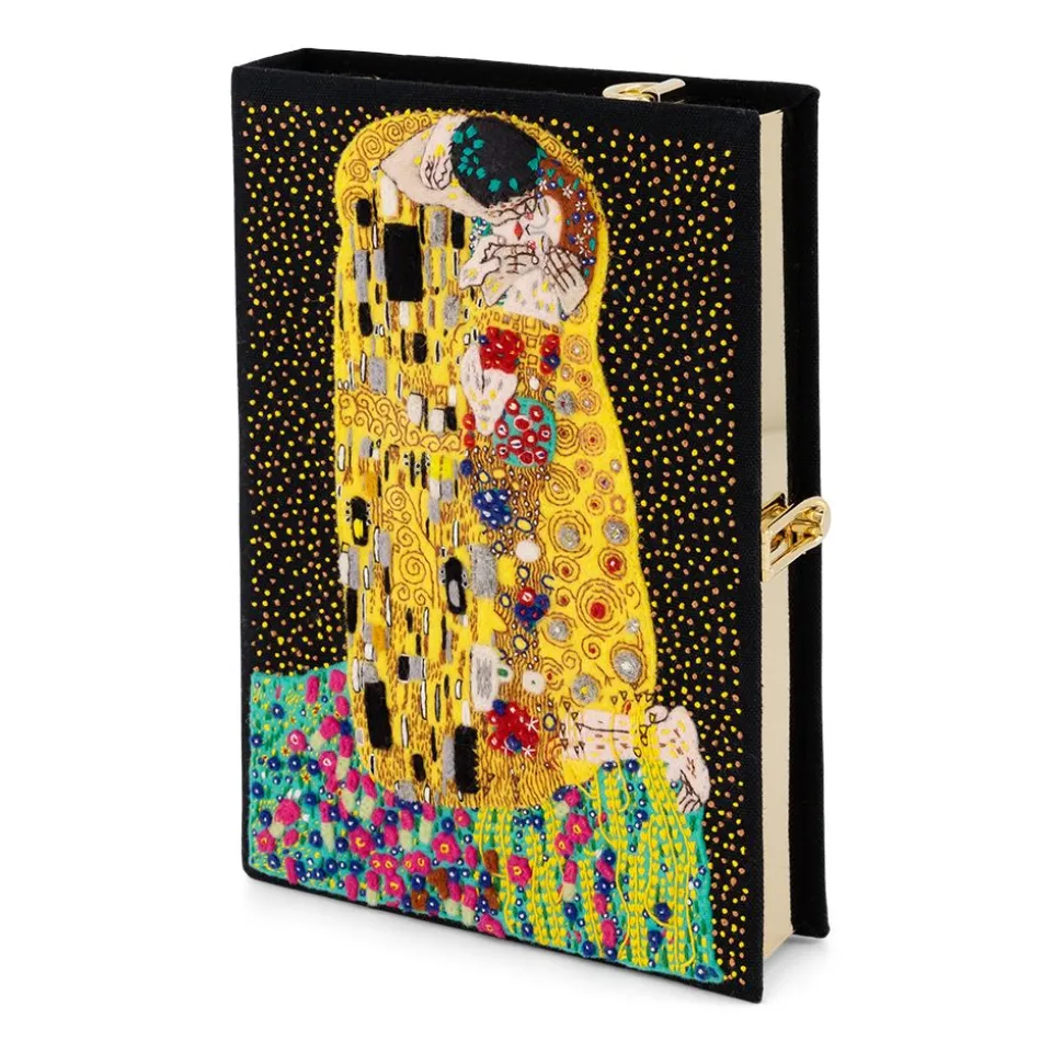 Non-Strapped|Book Clutch<Olympia Le-Tan The Kiss Klimt Black