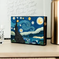 Strapped|Mini Book Clutch<Olympia Le-Tan Van Gogh Black (Mini – Strapped)